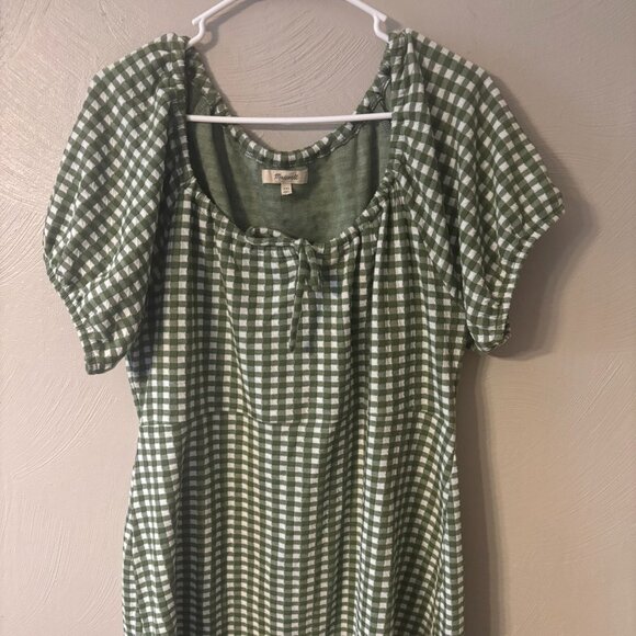 Madewell Dresses & Skirts - Madewell Jacquard Puff-Sleeve Mini Dress in Gingham Check Size XXL